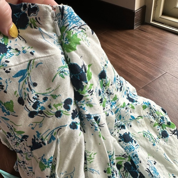 NWT free people all mine one shoulder floral mini dress linen OB967019 sz small - Picture 5 of 12